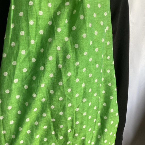 Talbots Green/White Polka Dot Silk/Linen Scarf - Picture 4 of 5